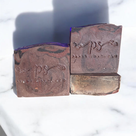 square brown and rust soap bar