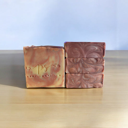 square rust and tan soap bar